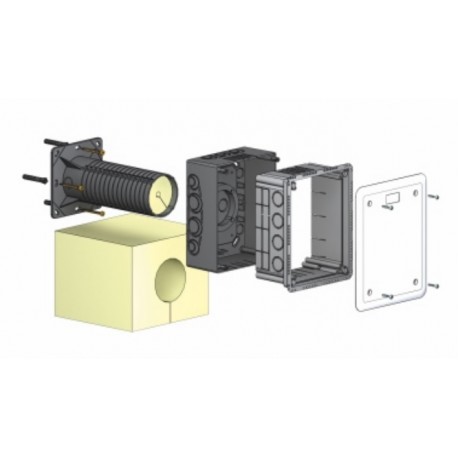 krabica do zateplenia KUZ-VI 196x156x80-120-300mm na skrutky s tubusom